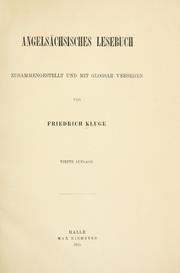 Cover of: Angelsächsisches lesebuch by Friedrich Kluge