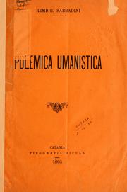 Cover of: Polemica umanistica. by Remigio Sabbadini