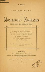 Cover of: Monologues Normands pour ceux qui veulent rire.