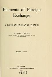Cover of: Elements of foreign exchange: a foreign exchange primer