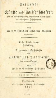 Cover of: Allgemeine Geschichte der Cultur und Litteratur des neueren Europa