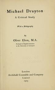 Cover of: Michael Drayton; a critical study, with a bibliography