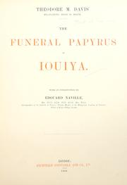 Cover of: The funeral papyrus of Iouiya.