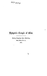 Cover of: Lydgate's Temple of glas