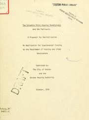 Cover of: The columbia point housing development and the peninsula: a proposal for revitalization: an application for supplemental funding to the department of housing and urban development. (draft).