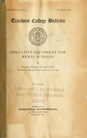 Cover of: Educative equipment for rural schools