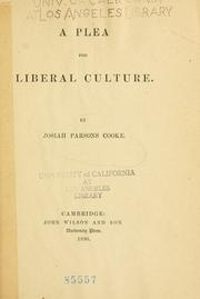 Cover of: A plea of liberal culture.