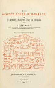 Cover of: aegyptischen denkmäler in St. Petersburg, Helsingfors, Upsala und Copenhagen.