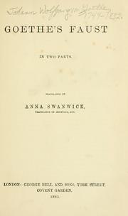 Cover of: Goethe's Faust: in two parts