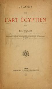 Cover of: Leçons sur l'art égyptien.