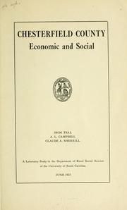 Chesterfield County, economic and social by Isom Teal