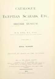 Cover of: Catalogue of Egyptian scarabs, etc., in the British museum