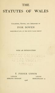Cover of: The statutes of Wales by Wales.