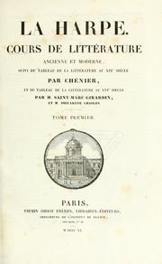 Cover of: Cours de littérature ancienne et moderne by Jean-François de La Harpe