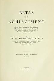 Cover of: Betas of achievement by Baird, Wm. Raimond