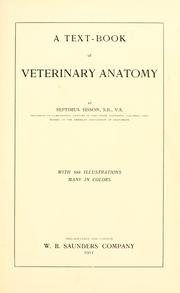 Cover of: A text-book of veterinary anatomy
