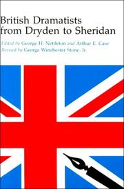 British dramatists from Dryden to Sheridan by George Henry Nettleton