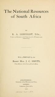 The national resources of South Africa by Lehfeldt, Robert Alfred