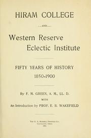 Cover of: Hiram college and Western reserve eclectic institute by Francis Marion Green