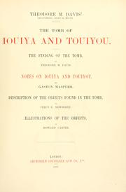 Cover of: tomb of Iouiya and Touiyou: the finding of the tomb