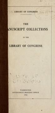 Cover of: The manuscript collections in the Library of Congress.