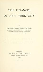 Cover of: The finances of New York City