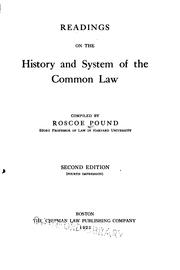 Cover of: Readings on the history and system of the common law