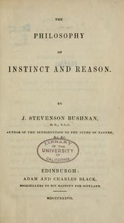 Cover of: The philosophy of instinct and reason