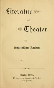 Cover of: Literatur und Theater.