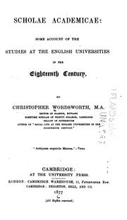 Cover of: Scholae academicae by Wordsworth, Christopher, Wordsworth, Christopher