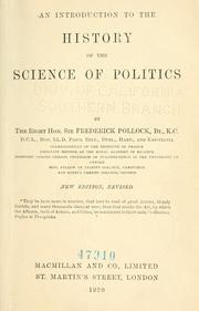 Cover of: introduction to the history of the science of politics