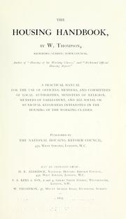 The housing handbook by Thompson, W. of Surrey.