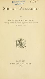 Cover of: Social pressure. by Sir Arthur Helps