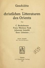 Cover of: Geschichte der christlichen Litteraturen des Orients by 