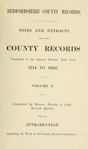 Cover of: Bedfordshire county records | Bedfordshire. County Records Committee.