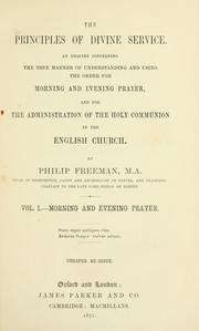 Cover of: principles of divine service | Freeman, Philip