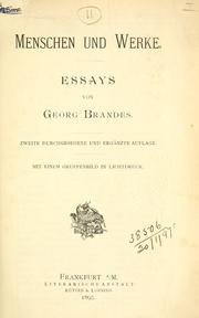 Cover of: Menschen und Werke. by Georg Morris Cohen Brandes