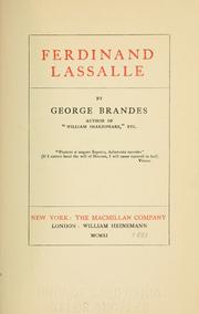 Cover of: Ferdinand Lassalle by Georg Morris Cohen Brandes