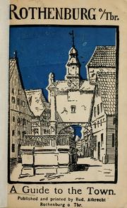 Cover of: A guide to Rothenburg o. T. ...