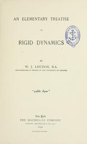 Cover of: An elementary treatise on rigid dynamics