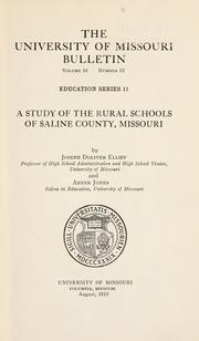 Cover of: A study of the rural schools of Saline County, Missouri