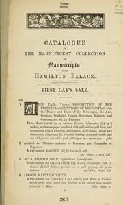 Cover of: Catalogue of the magnificent collection of manuscripts from Hamilton Palace.