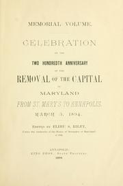 Cover of: Celebration of the two hundredth anniversary of the removal of the capital of Maryland from St. Mary's to Annapolis, March 5, 1894.