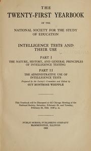 Cover of: Intelligence tests and their use