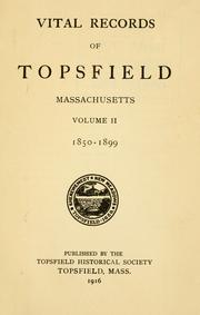 Cover of: Vital records of Topsfield, Massachusetts.