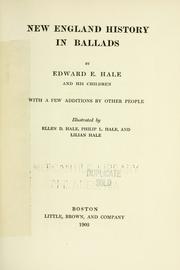 Cover of: New England history in ballads | Edward Everett Hale