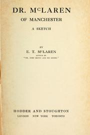 Cover of: Dr. McLaren of Manchester: a sketch