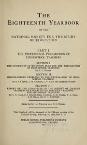 Cover of: The professional preparation of high-school teachers