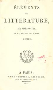 Cover of: Eléments de littérature.