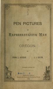 Cover of: Pen pictures of representative men of Oregon. by Frank E. Hodgkin